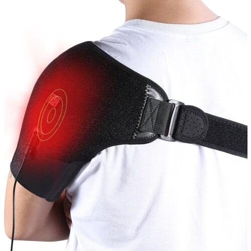 USB Heated Shoulder 3 Level Heating Brace Pain Relief Adjustable Single Shoulder Support Hot Cold Therapy Wrap Warm Pad Guard