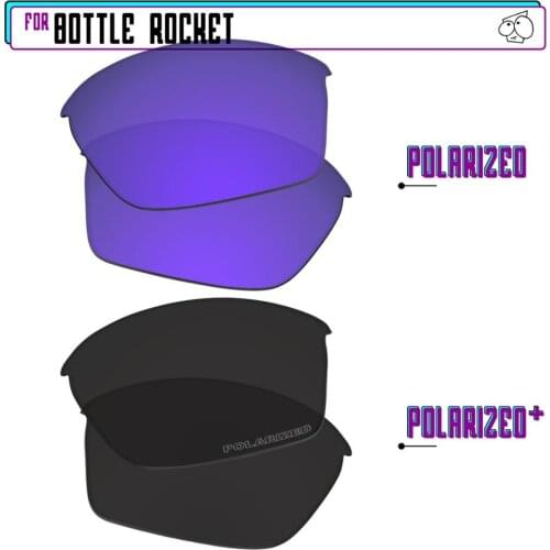 EZReplace Polarized Replacement Lenses for - Oakley Bottle Rocket Sunglasses - BlackP Plus-PurpleP