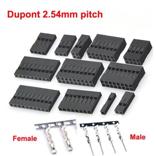 Dupont2.54 Connectors Cable Jumper Wire Connector Header Housing 2.54mm Pitch Shell 1 To 10 Pin Male Female Terminal Available