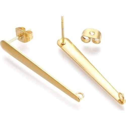 Stainless Steel Gold Tone DIY Stud Earring jewelry makings fashion earrings jewelry finding
