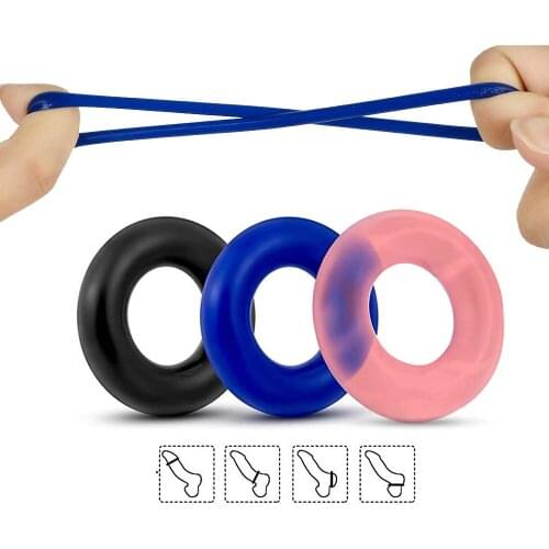 Silicone Penis Ring Delaying Ejaculation Cock Rings Sex Toy for Men Relax- Assorted Pack of 3 Seamless Same Size Different Color