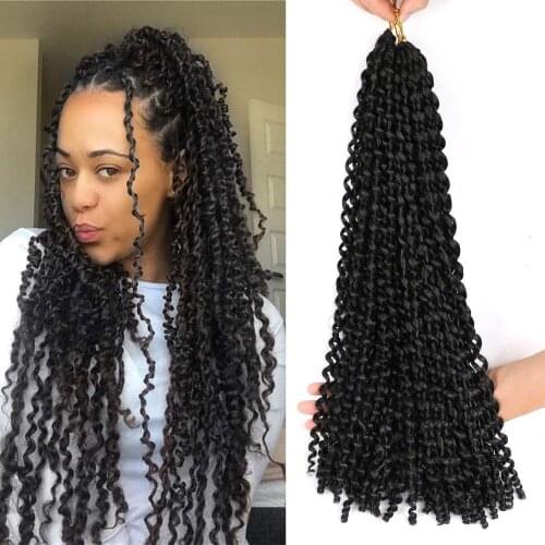 Passion Twist Crochet Hair 18 Inch Synthetic Crochet Braids Ombre Braiding Hair Extensions Black Brown blue Purple