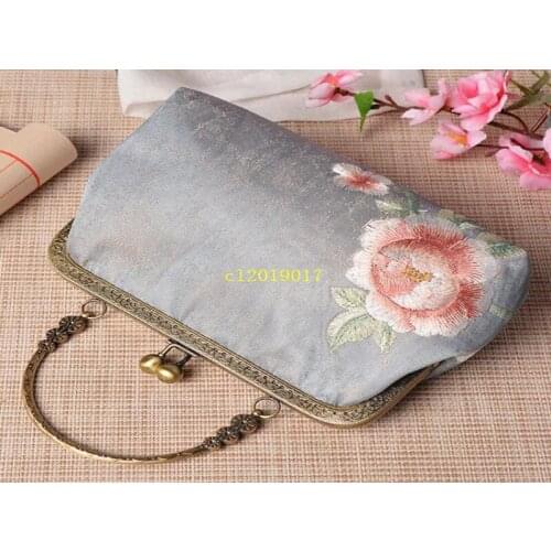 Hand embroidered bag retro hand-held messenger bag chain bag