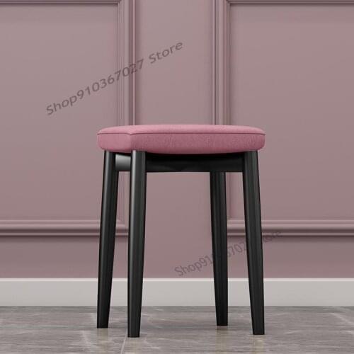 Light Luxury Small Stool Backrest Bedroom Net Red Dressing Stool Lazy Simple Shoe Changing Stool Nordic Creative Dining Stool