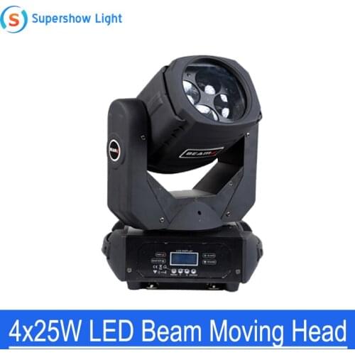 DJ Lighting 4*25W Super Beam LED Moving Head Disco Lights 4 in 1 RGBW DMX Stage Lighting For Stage Wedding Decorative