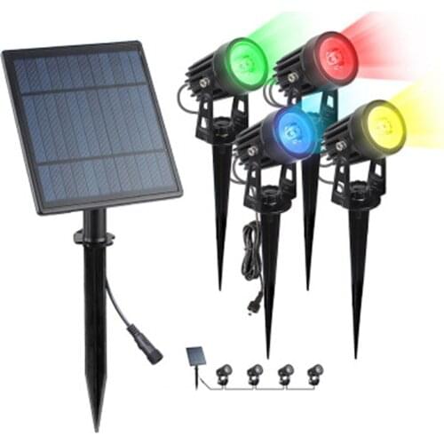 Solar Powered Spotlight RGB LED Garden Lawn Light Outdoor Solar Lighting Pathway Patio Yard Lawn Garden Tree Landscape Lamp