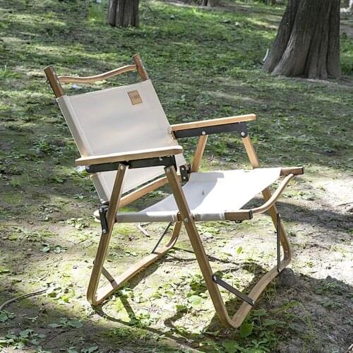 Outdoor Wood Folding Chair Ultralight Portable Camping Relaxation Chairs Picnic Barbecue Self-driving Beach Travel Fishing Chair