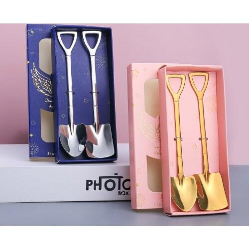 Vintage Shovels Coffee Spoon Dessert Ice Cream Scoop Watermelon Craftsmen Stainless Steel Shovel Scoop Food Exquisite Gift