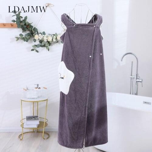 Coral Fleece Ladies Bath Towels Soft Cotton Bathrobes Strong Absorbent Towels Bath Skirts Household Goods Textiles