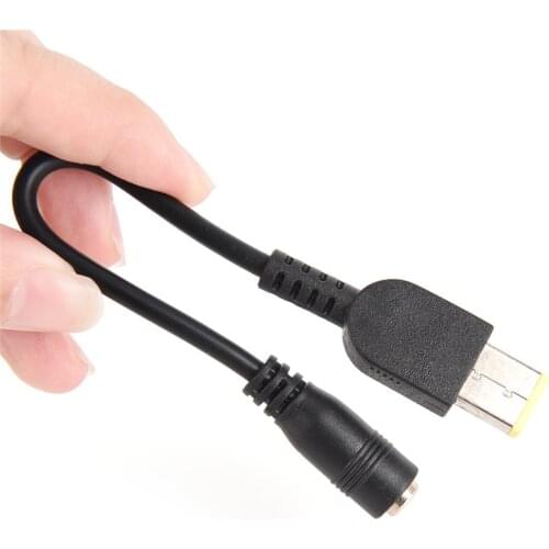 1pc 5.5*2.5mm Female Interface Round Jack to Square Plug Power Converter Adapter Cable For Lenovo ThinkPad