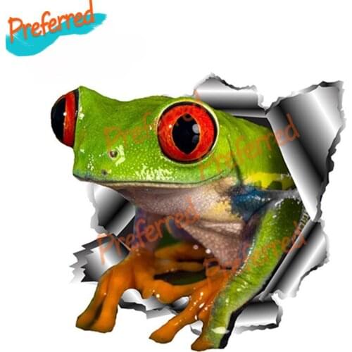 3D Frog Car Stickers Torn Metal Decal Motocross Racing Laptop Helmet Trunk Wall Vinyl Car Sticker Die Cutting