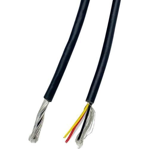 4 cores Signal line shielded wire multi-core 4 core 26 AWG 28 AWG tinned copper headphone cable audio PVC black control cable