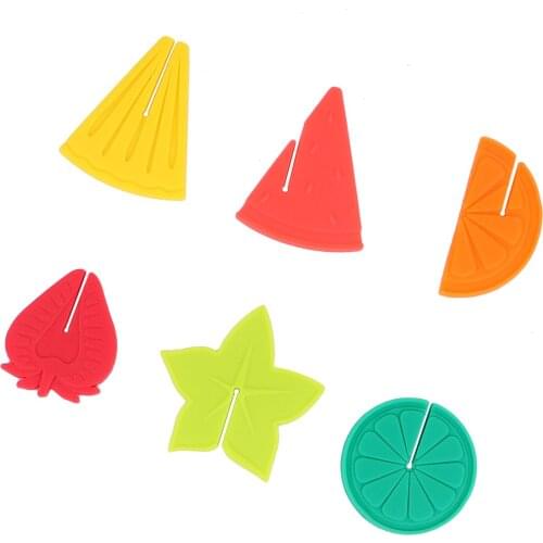 6Pcs Fruit Pattern Premium Convenient Durable Useful Silicone Helpful Longlasting Drink Marker for Drinks Cups Beverage Glasses