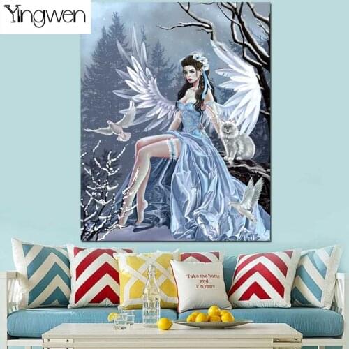 100% Full Square/Round Drill 5d Diy Diamond Painting Angel Woman Picture By Numbers Rhinestone Embroidery Mosaic Sticker Decor