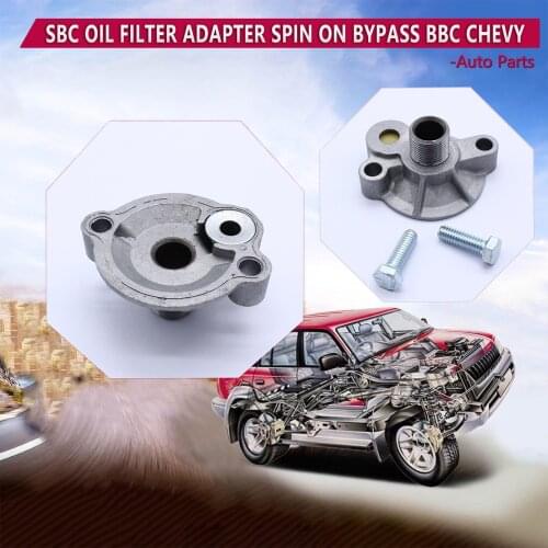 Car BBC SBC Oil Filter Adapter Spin on with Bypass for Chevy 265 283 305 327 350 383 400 396 427 454 472 502 Screw-pass Valve