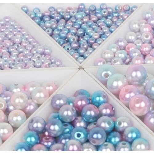 Mixed 4/6/8/10MM With Hole Imitation Pearl Beads Round Plastic Acrylic Spacer Bead for Jewelry Making Findings Supplies