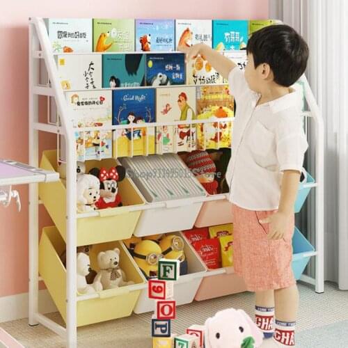 Childrens Bookshelf Baby Picture Book Rack Toy Storage Rack One Floor Toy Rack Home Kindergarten Cabinet