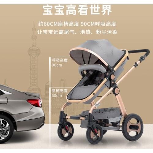 Babyfond upgraded version of the high landscape stroller can sit flat and lightweight folding shock absorber baby stroller