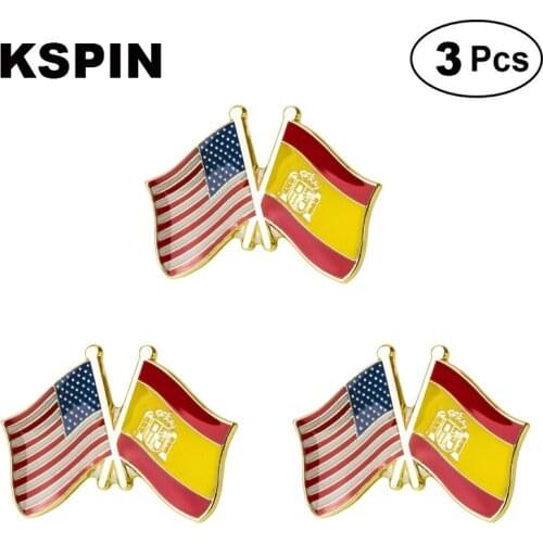 U.S.A Spain Frendship Lapel Pin Brooches Pins Flag badge Brooch Badges