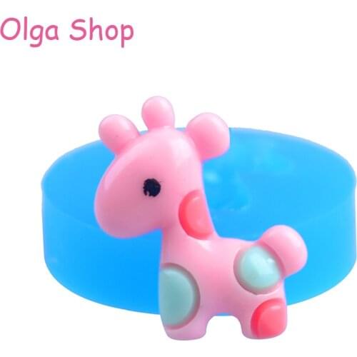 DYL297 26.7mm Kawaii Giraffe Flexible Silicone Mold - Animal Mold Cake Decoration Sugarcraft, Miniature Food Mold, Resin Mould