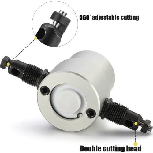 Electric Sheet Metal 160A Cutting Double Head Nibbler Blade Saw Cutter Tool Drill Accessory Machine Punching Shears Modification
