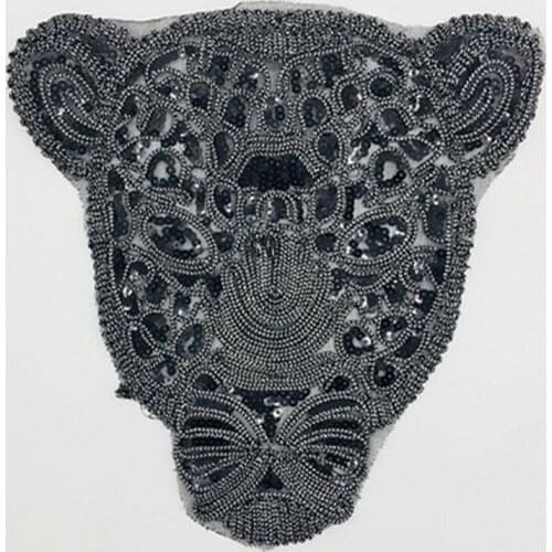Large size Leopard Sequins Sew On Patch DIY Cord Embroidered Applique Bling Bling Leopard for Decoration Clothing Accessory