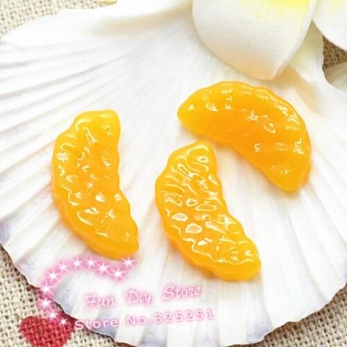 Cute resin fruit orange Cabochon Flat back for decoration 50pcs/lot 10*20mm