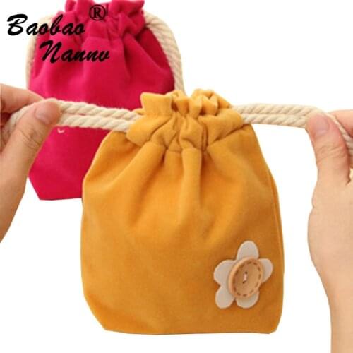Girls Mini Lovely Flower Storage Bags Cute Portable Lady Drawstring For Woman Sanitary Towel Panty Liner Pad Laundry Cases