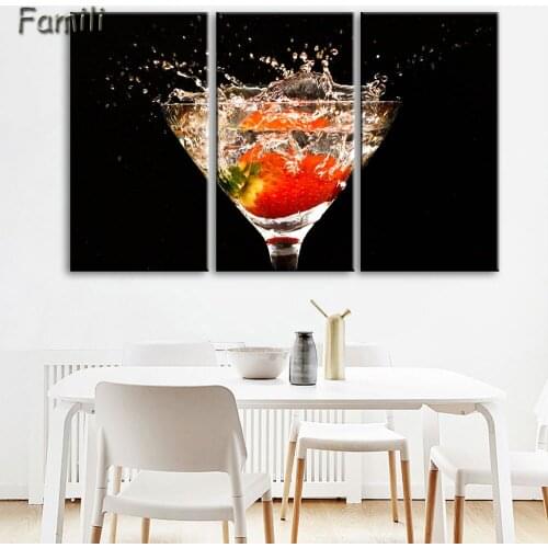 3 Piece Hot Sell Modular Wall Paintings Beautiful Kitchen Fruit Modern Oil Painting on Canvas Pictures For Living Room HD Poster