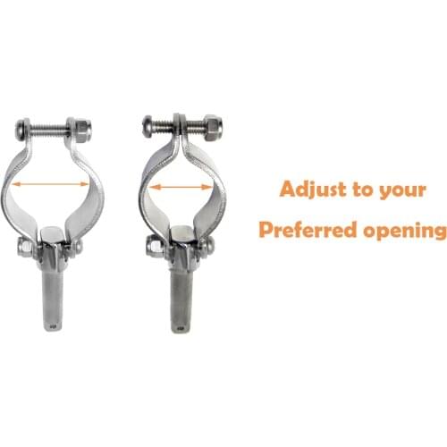 Marine Stainless Steel 304SS Clamp on Oarlock for 1/2" Socket Boat Silver