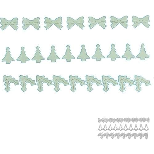 Christmas Tree Bow Set Metal Cutting Mold Scrapbook Craft Mold Template Embossing Paper Mold Making New