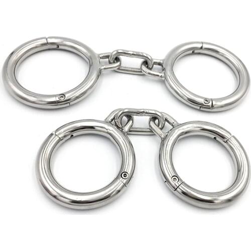 Stainless Steel Bdsm Bondage Handcuffs For Sex Metal Restraints Wrist Harness Hand Cuffs Bdsm Kit Sex Toys For Women Men