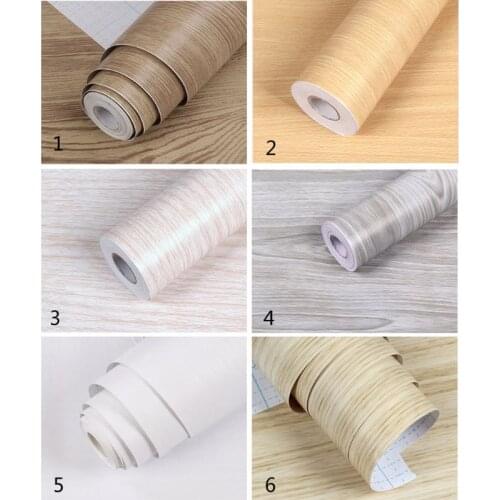 10M Waterproof Wood Vinyl Wallpaper Roll Self Adhesive Contact Paper Doors Cabinet Desktop Modern Furniture Decorative Sticker