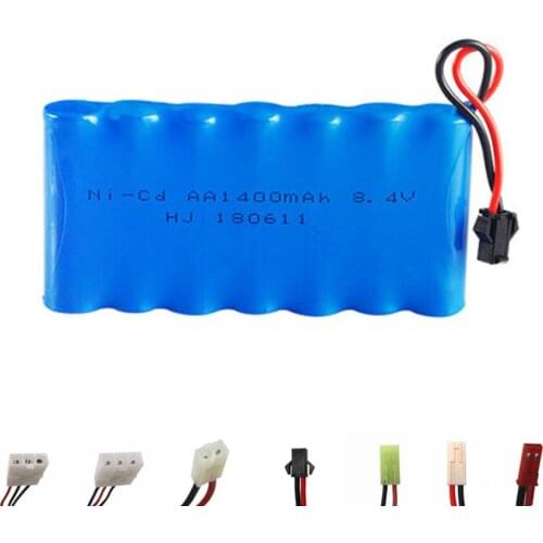 8.4v 1400mAh NiCD Battery For Rc toys Car Boat Gun Tanks Trains Robot Ni-CD AA 8.4v Rechargeable Battery 1Pcs for rc boats
