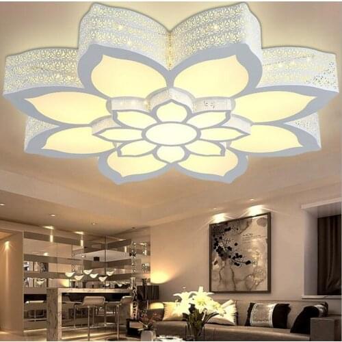 New Living Room Lights LED Bedroom Ceiling lamps Iron Lotus Acrylic Interior Lighting Room led lighting fixture led lamps home
