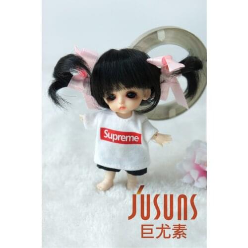 JD070 Lovely Double Pony Synthetic Mohair Doll Wigs Size 3-4inch 5-6inch Hair For Tiny Dolls Fashion Doll Accessories