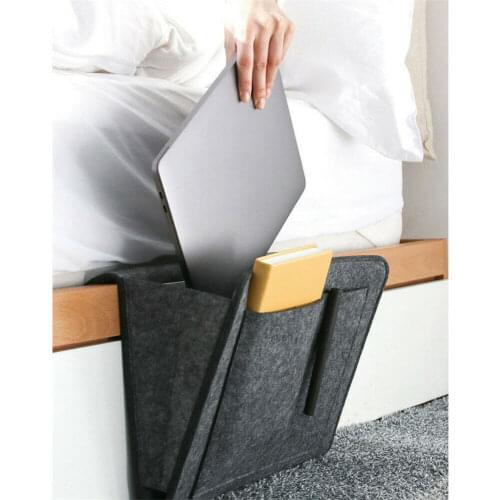 Bedside Storage Bag Felt Bed Sofa Side Pouch Remote Control Hanging Caddy Bedside Couch Storage Organizer Bed Holder Pockets
