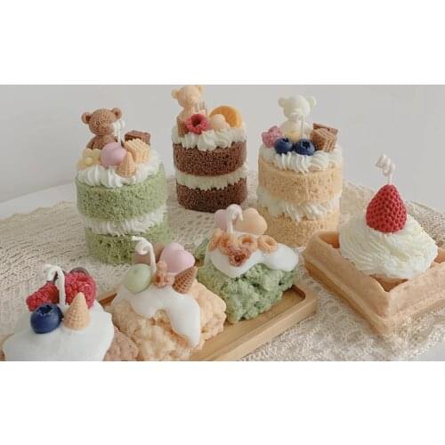DIY Aromatherapy Candle Molds for Candle Making Dessert Fluffy Cake Silicone Mold Fondant Molds Baking Accessories