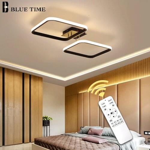 Modern led Chandelier 40W Ceiling Mounted Chandelier Lighting for Bedroom Living room Dining room Kitchen Lighting Fixture Black