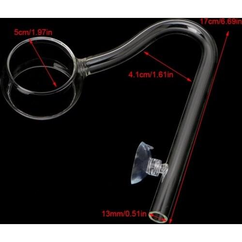 Aquarium Planted Glass Outflow Inflow Lily Pipe 13mm/17mm Tube With Suction Cup