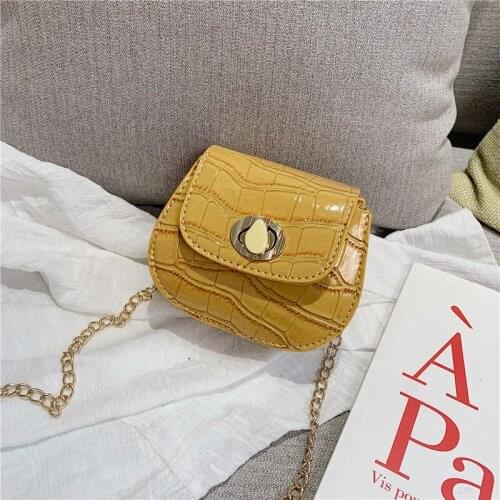 Little Girls Bright Snake Printed Crossbody Bag Metal Chains Shoulder Bag Satchel Purse