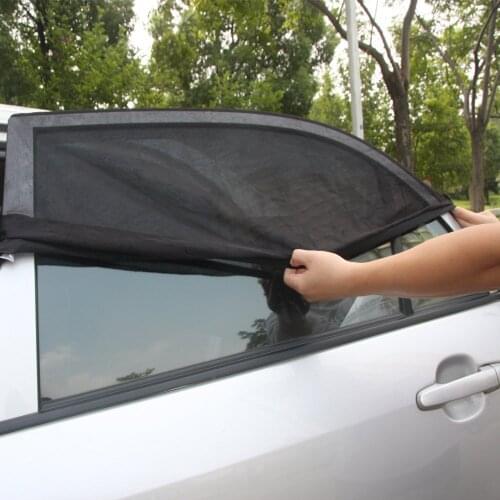 2PCS Universal Adjustable Car Sun Shades UV Protection Window Shield Mesh Cover Car Sun Visor window foil Sunshades L 113*51cm