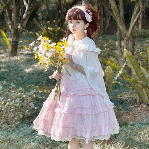 Japanese Dress Kawaii Classic Lolita Dress WomenS Cosplay Costume Gothic Kimono JSK Dress For Girls Pink Sweet Lolita SL3447