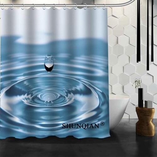 Custom Water Natural Shower Curtain 12 Hooks For The Bathroom High Quality Polyester Fabric Bath Curtain 3D Printing