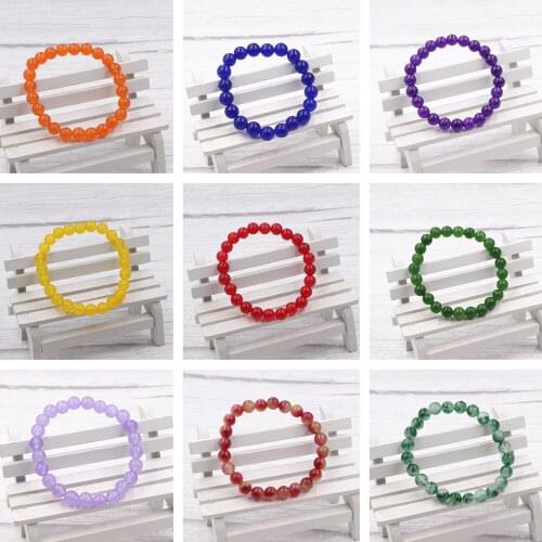 15 Style Strecth Bracelet Natural Stone Jades Crystal 12mm Yoga Beaded Bracelets for Women Gift Charm Wristband Jewels 19cm B366