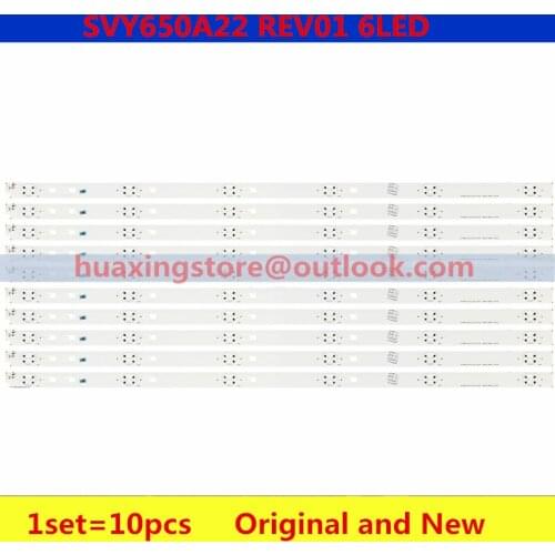 100% New 10pcs/Kit LED strips for SONY 65 TV XBR-65X810C KD-65X8000C LC650EQL_SHA1 SVY650A22_Rev01_6LED_150120