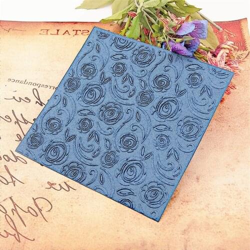 15x15cm black flower vines Embossing folders Plastic Scrapbooking DIY Template Fondant Cake Photo Album Card Making