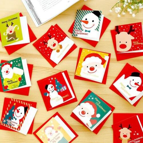 2PCS Merry Christmas Santa Claus Paper Postcard Decoupage Post Greeting Gift Card