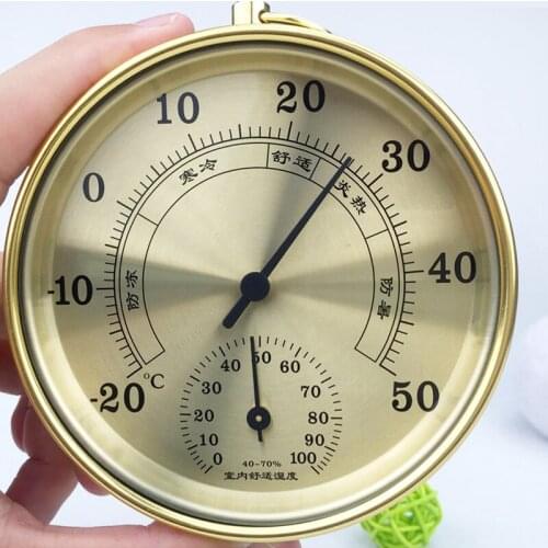 -20℃~50℃ Household Pointer Thermometer Hygrometer Wall-mounted Precision Temperature Detection Instrument Car Indoor Outdoor