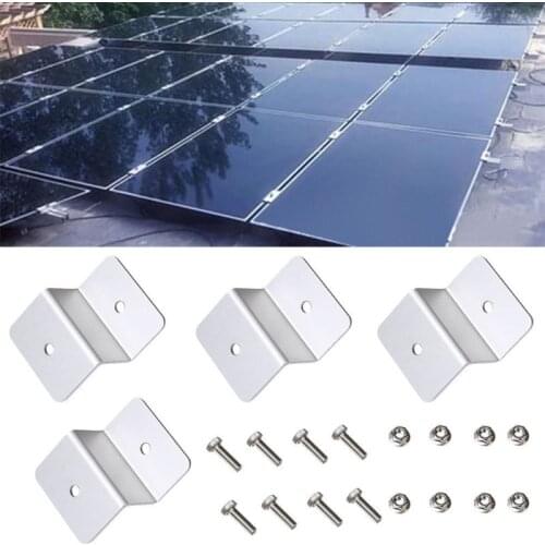 4Pcs Z style Solar Panel Mounting kits Solar Panel Z Bracket Mount Mounting Set RV Boat Off Grid E7CA